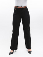 Штани жіночі чорні теплі зимові широкі 7859-2