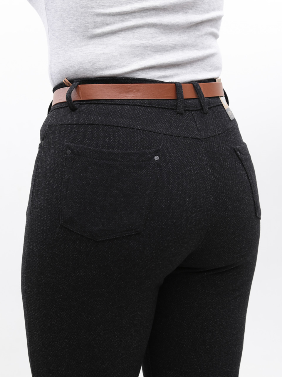 Штани жіночі чорні теплі зимові широкі 7859-2