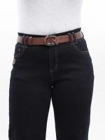 Джинси жіночі чорно-сині широкі з гумкою на поясі 10592-1