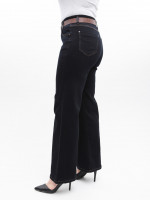 Джинси жіночі чорно-сині широкі з гумкою на поясі 10592-1
