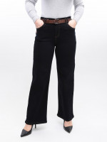 Джинси жіночі чорно-сині широкі з гумкою на поясі великі розміри 20592-B-1