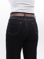 Джинси жіночі чорно-сині широкі з гумкою на поясі великі розміри 20592-B-1