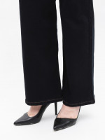 Джинси жіночі чорно-сині широкі з гумкою на поясі великі розміри 20592-B-1