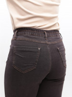 Джинси жіночі коричневі широкі з гумкою на поясі великі розміри 20592-B-5