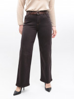 Джинси жіночі коричневі широкі з гумкою на поясі великі розміри 20592-B-5