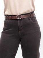Джинси жіночі широкі коричневі з гумкою на поясі 10592-5