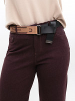 Штани жіночі бордові широкі теплі великі розміри 20663-B-7
