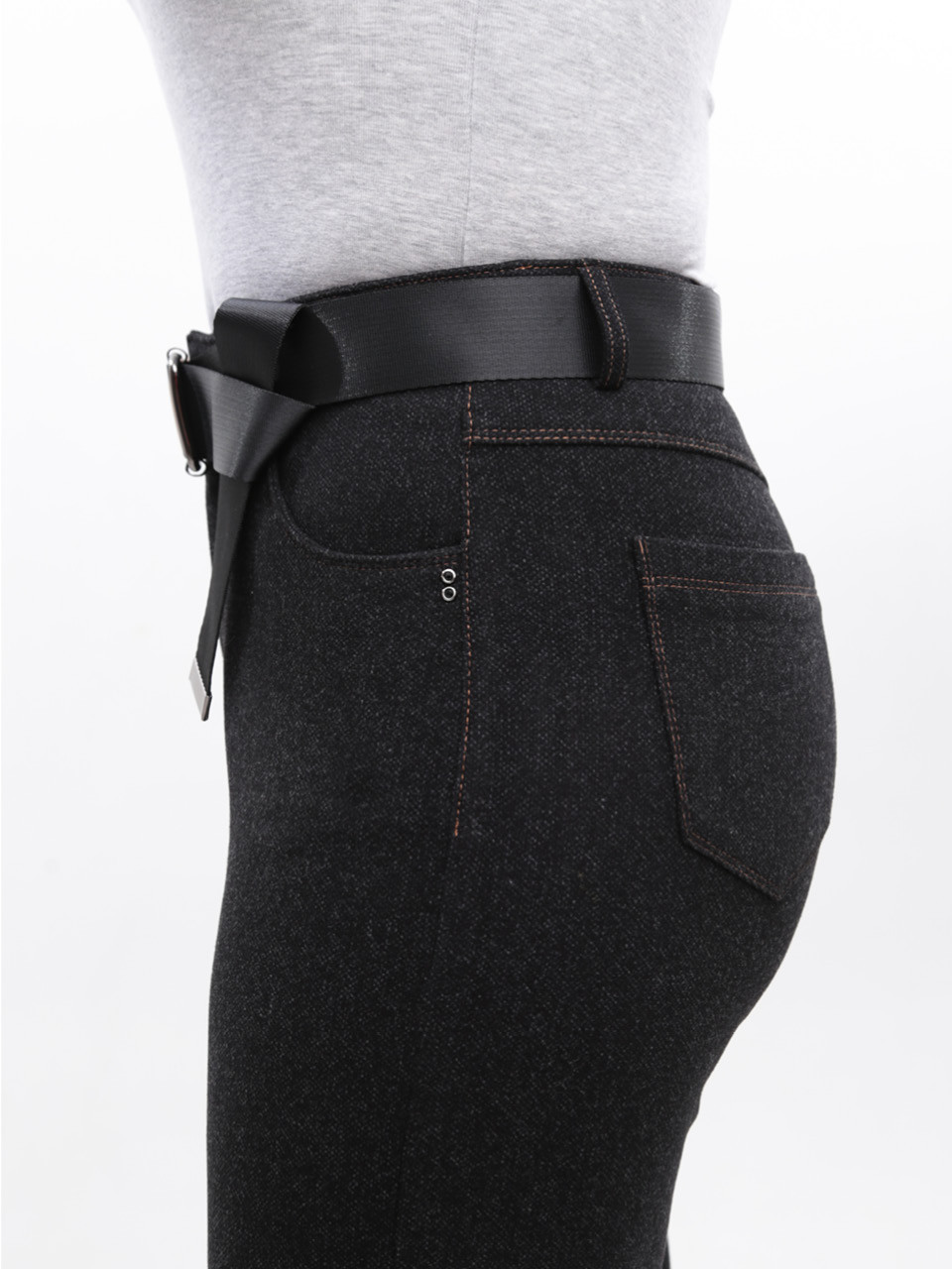 Штани жіночі чорні широкі теплі 10663-2