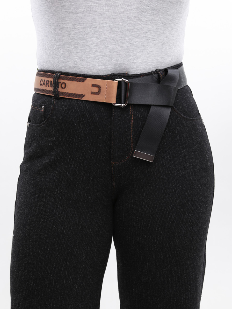 Штани жіночі чорні широкі теплі великі розміри 20663-B-2