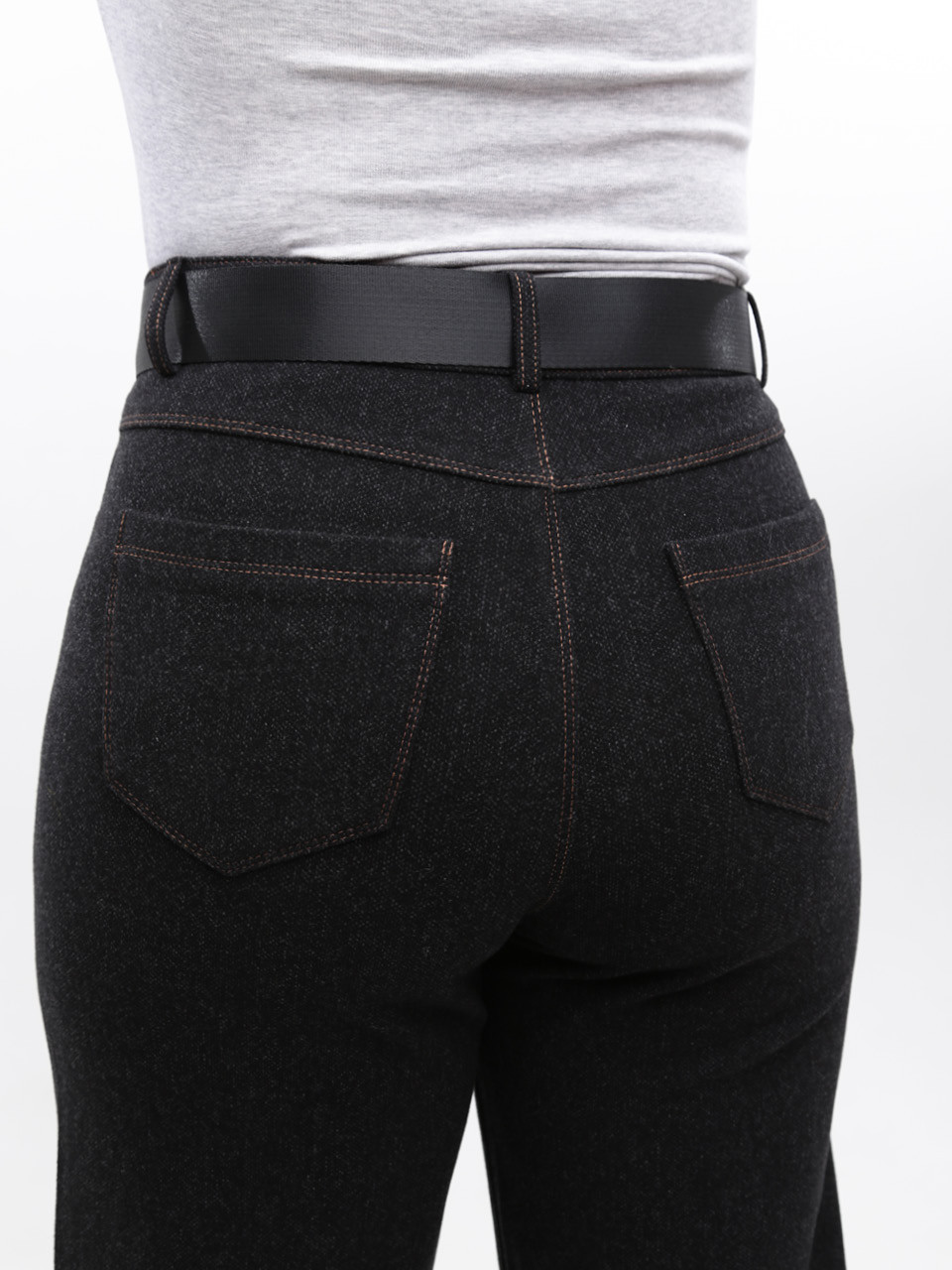 Штани жіночі чорні широкі теплі великі розміри 20663-B-2