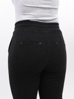 Штани жіночі чорні звужені теплі на резинці 1712-2