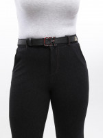 Брюки женские черные слим МОМ теплые 10655-2