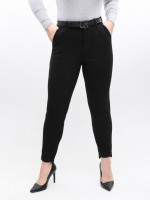 Брюки женские черные слим МОМ теплые 10655-2