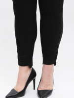 Брюки женские черные слим МОМ теплые большие размеры 20655-B-2