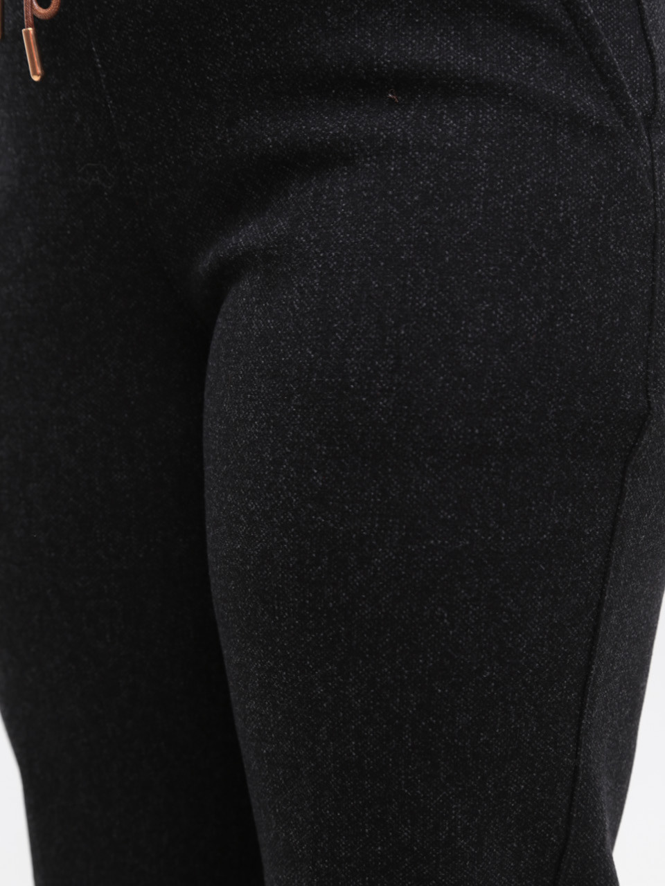 Брюки женские черные широкие теплые на резинке 2414-2