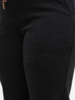 Брюки женские черные широкие теплые на резинке 2414-2