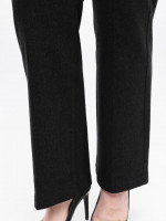 Брюки женские черные широкие теплые на резинке 2414-2