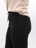 Штани жіночі чорні широкі теплі на резинці великі розміри 2414-B-2