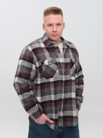 Сорочка чоловіча сіра з червоним тепла в клітку 9617-1