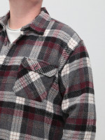 Сорочка чоловіча сіра з червоним тепла в клітку 9617-1