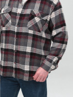 Сорочка чоловіча сіра з червоним тепла в клітку 9617-1