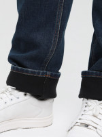 Джинсы мужские синие утепленные на флисе слим 16625 6756 811