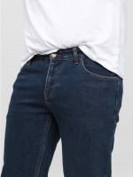 Джинсы мужские синие утепленные на флисе слим 16625 6756 811