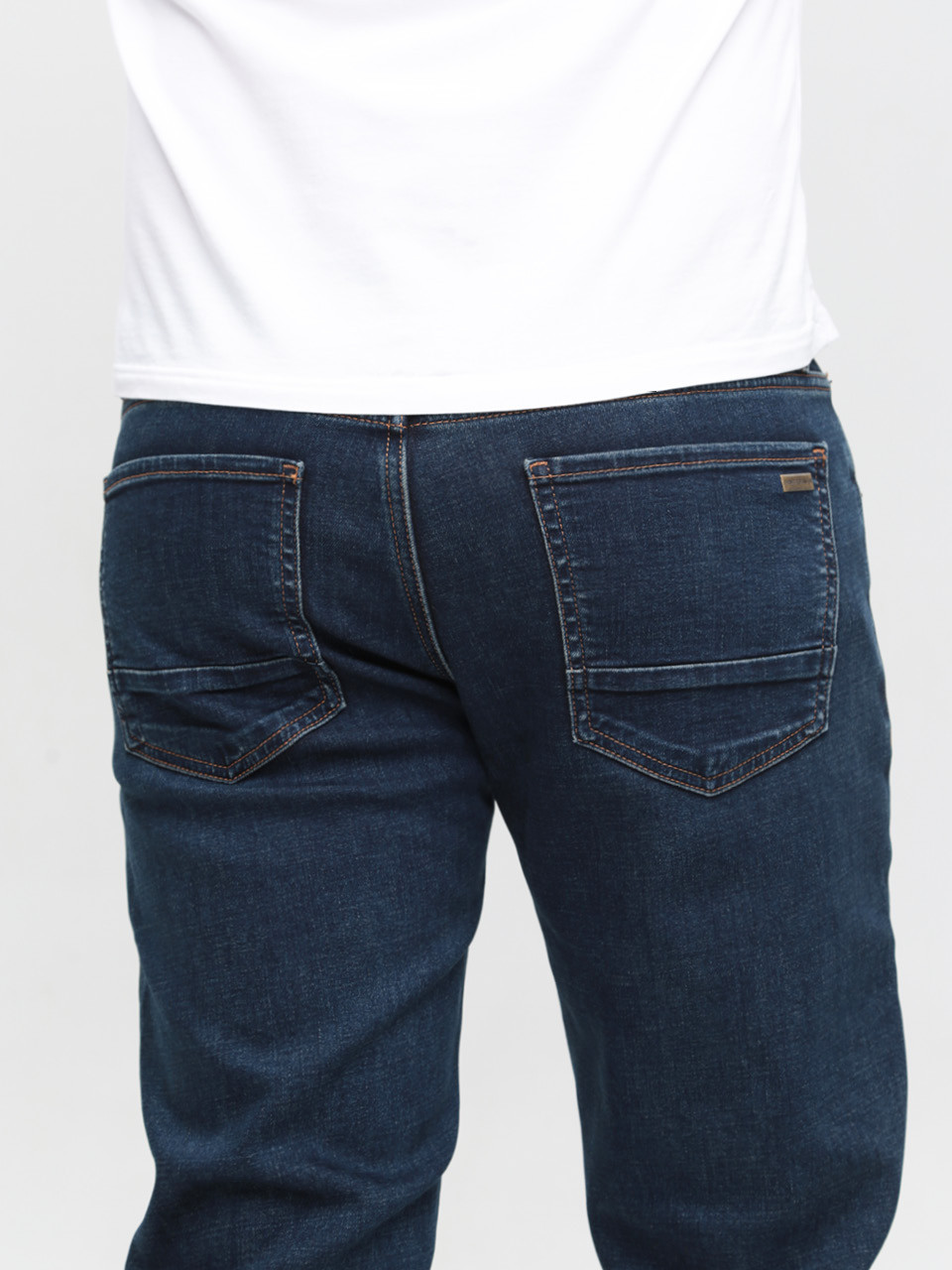 Джинсы мужские синие утепленные на флисе слим 16625 6756 811