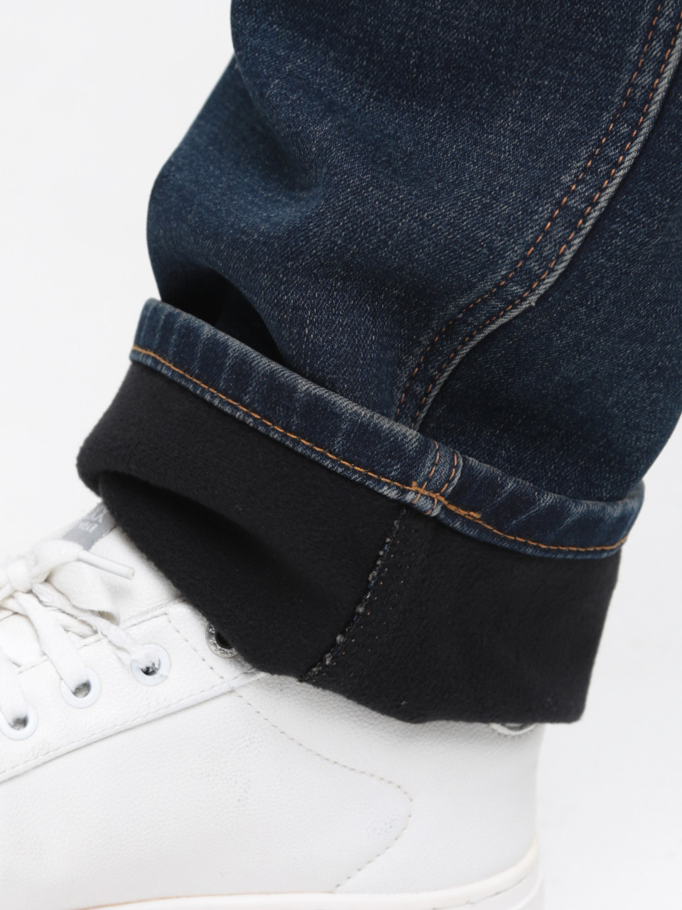 Джинсы мужские синие утепленные на флисе слим 16625 6756 811