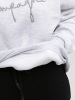 Світшот жіночий світло-сірий широкий на флісі 614328-2-T