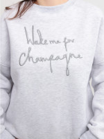 Світшот жіночий світло-сірий широкий на флісі 614328-2-T