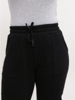Спортивные штаны женские черные на флисе 2800-1