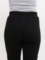 Спортивные штаны женские черные на флисе 2800-1