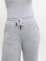 Спортивные штаны женские серые джогеры на флисе 1284-3