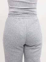 Спортивные штаны женские серые джогеры на флисе 1284-3