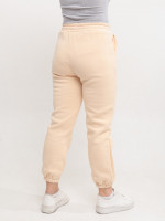 Спортивные штаны женские бежевые джогеры на флисе 1284-4