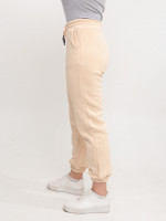 Спортивные штаны женские бежевые джогеры на флисе 1284-4