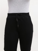 Спортивные штаны женские черные джогеры на флисе 1284-1