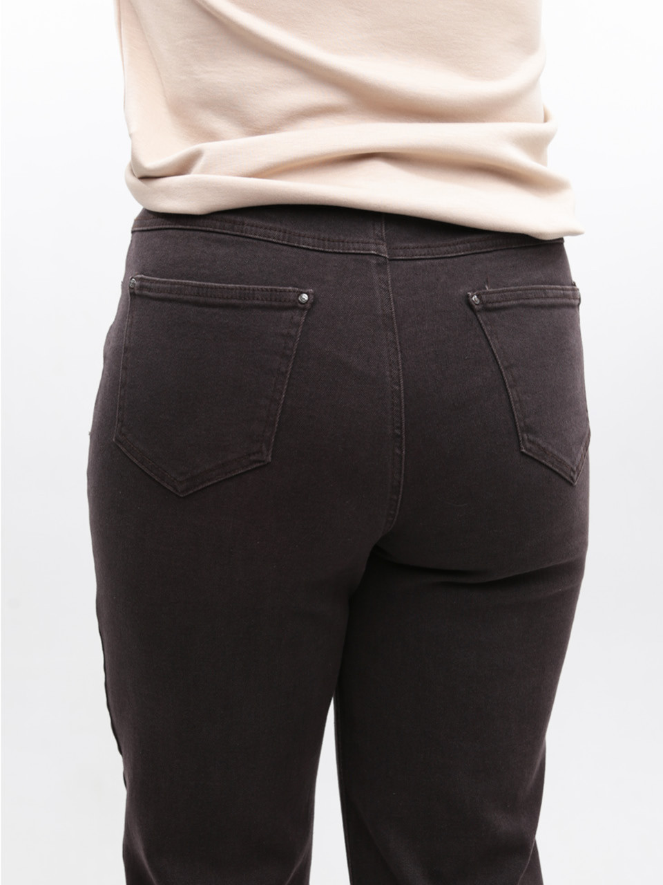 Джинси жіночі коричневі МОМ великі розміри 20591-B-5