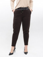 Штани жіночі вельветові коричневі на зимові флісі 1701-B-6