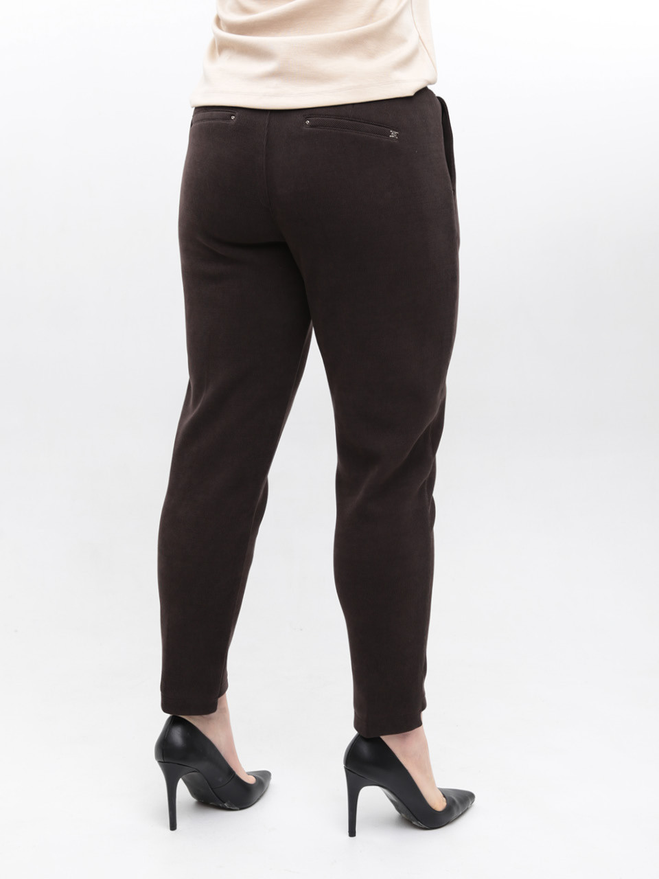 Штани жіночі вельветові коричневі на зимові флісі 1701-B-6