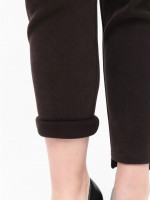 Штани жіночі вельветові коричневі на зимові флісі 1701-B-6