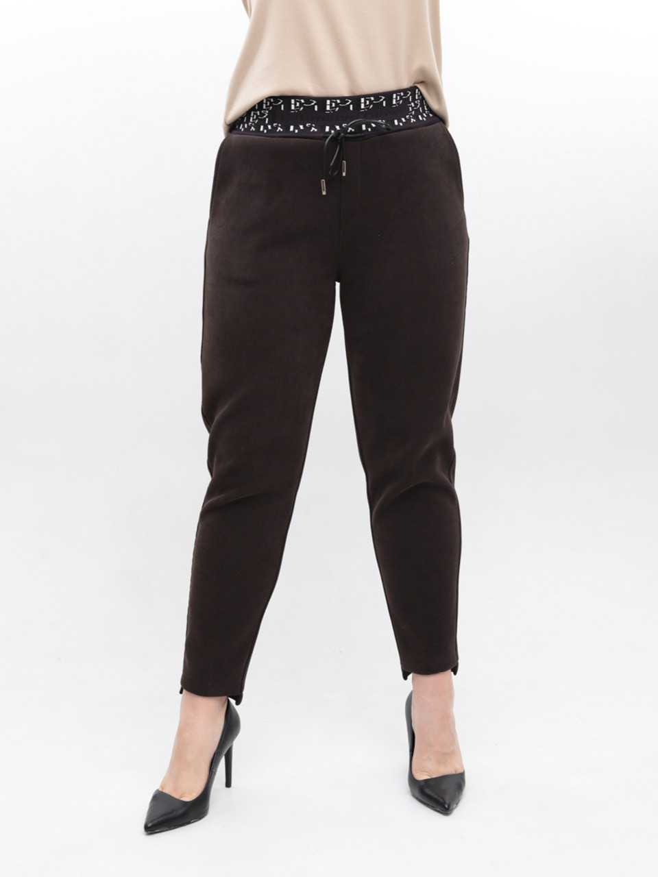 Штани жіночі вельветові коричневі на зимові флісі 1701-B-6
