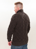 Свитер мужской коричневый шерстяной в больших размерах 230-B-658-5