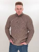 Светр чоловічий бежевий вовняний у великих розмірах 230-B-522/2-3