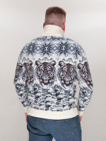 Светр чоловічий зимовий з тиграми білий 230-1-509-2