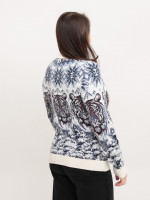 Свитер женский зимний шерстяной с тиграми белый 230-1-509-2
