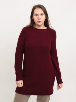 Светр жіночий бордовий подовжений прямий 8031-7