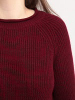 Светр жіночий бордовий подовжений прямий 8031-7