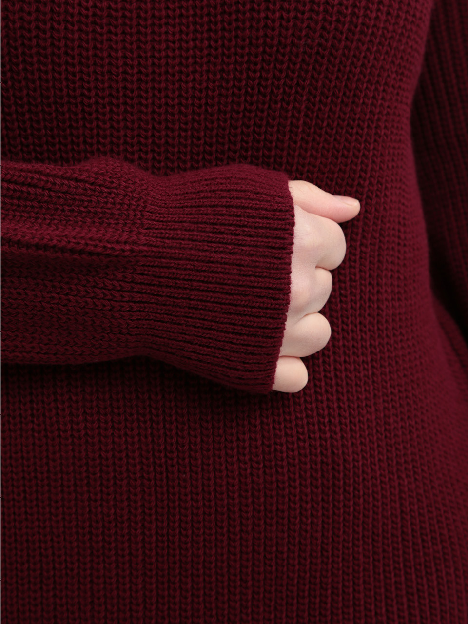 Светр жіночий бордовий подовжений прямий 8031-7